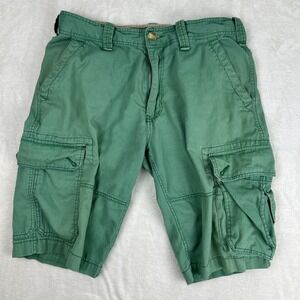 Wearfirst Mens Cargo Shorts Green Size 34 Pockets Belt Loops Casual Hiking